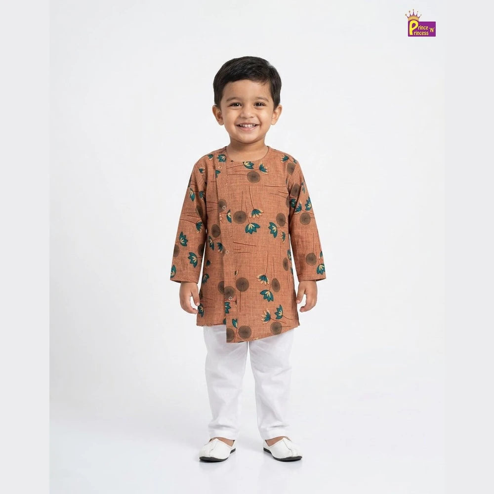 Boys Kurta Pajama in Rust KP034